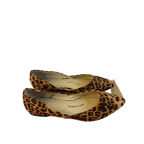 Time Tru women's 7 pointy flats brown black animal print - Picture 1 of 4